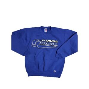 VTG Florida Gators Spellout Blue LS Crewneck Sweatshirt Youth Size Medium